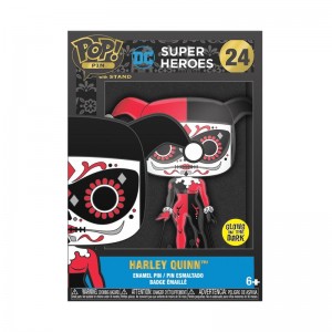 Funko DC Comics + Pop! Pin Harley Quinn (Dia De Los DC) (Glow) | DE4816818