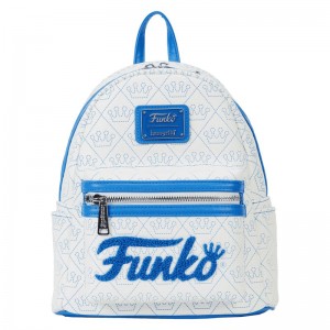 Funko Funko + Funko Logo White Mini Backpack | DE4816606