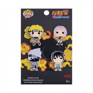 Funko Naruto Shippuden + Naruto: Shippuden 4-Pack Pin Set | DE4816830